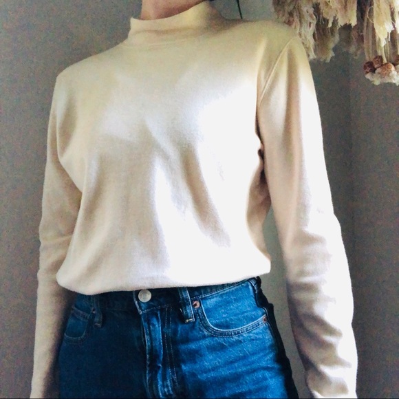 St. John's Bay Tops - St Johns Bay 100% Cotton Tan Mock Neck Top